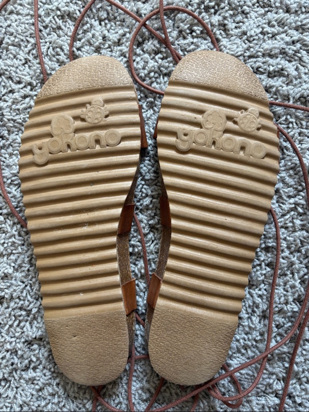 Yokono brown leather lace-up gladiator sandals - Picture 10 of 13
